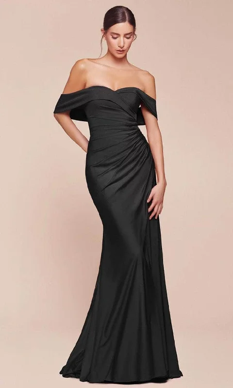 Clearance Sale Cinderella Divine CD790C - Off Shoulder Satin Plus Gown