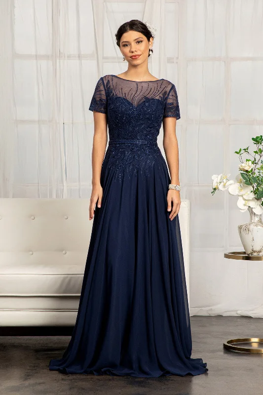New Markdowns Embroidered Short Sleeve Gown by Elizabeth K GL3067