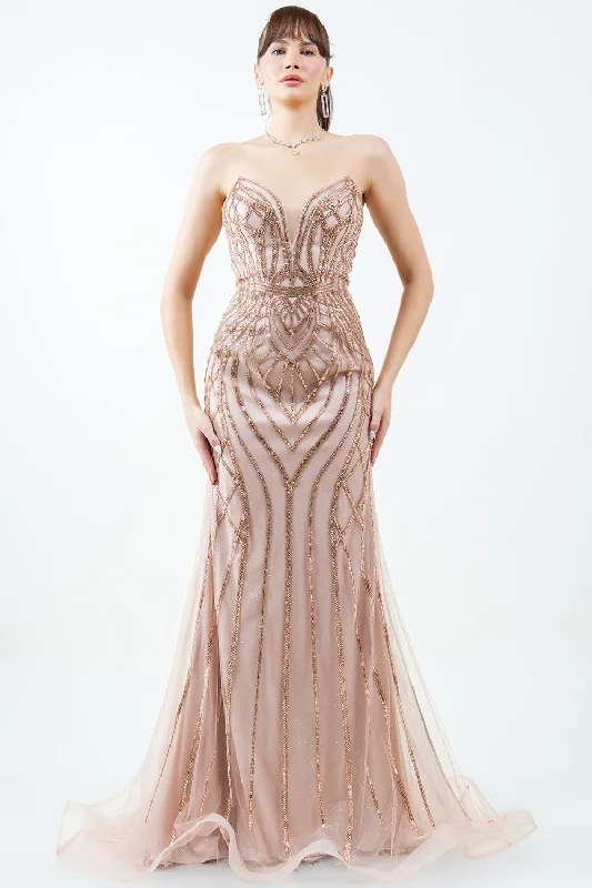 Buy Now Beaded Strapless Gown by Cinderella Couture 8221J