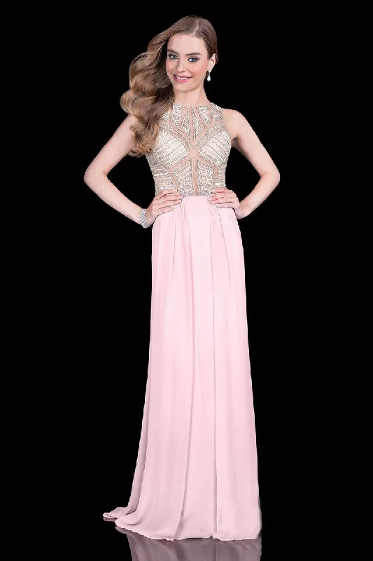 Inventory Reduction Terani Couture - 1615P1294A Pearls and Crystals Embellished Long Gown