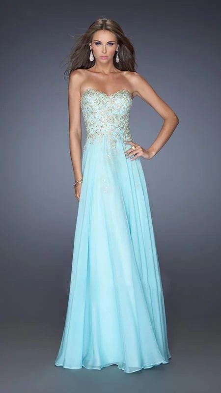 Exclusive Preview La Femme - 20114 Long Embellished Strapless Dress