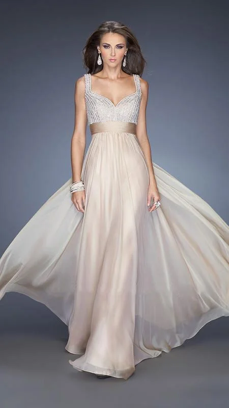 Special Promotion La Femme - 20203 Rhinestone Embellished Sweetheart Chiffon A-line Gown