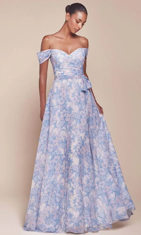 Take Advantage Cinderella Divine 7441 - Floral Print A-Line Evening Gown