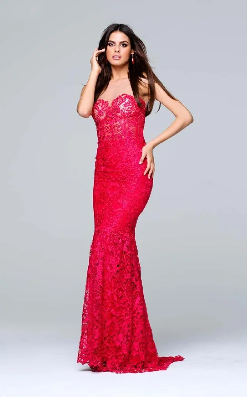 Exclusive Online Offer Tarik Ediz - Lace Illusion Neck Dress 50089