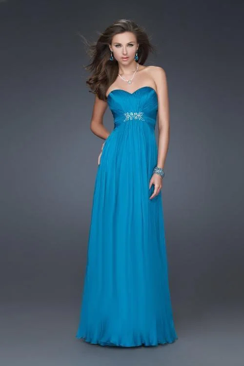 Big Discounts La Femme - 15951 Stylish Strapless A-line Dress with Glittering Adornment