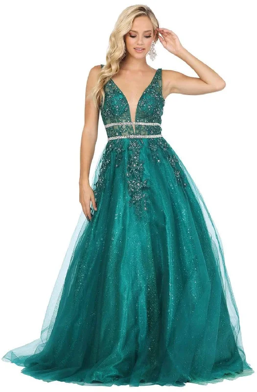 Today Only Dancing Queen - 4041 Embroidered Deep V-neck Ballgown