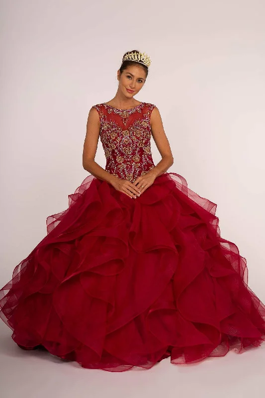 Today’s Special Elizabeth K - GL2511 Beaded Cap Sleeve Ruffled Ballgown