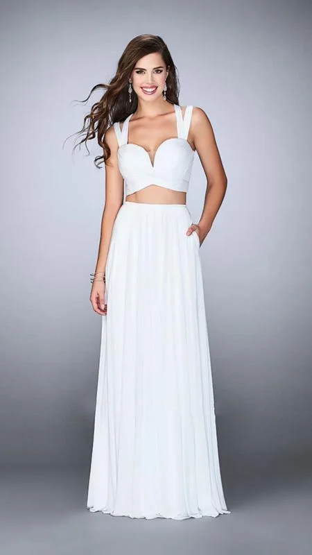 Mega Sale La Femme - 23940 Charming Sleeveless V-neck Two-piece Long Dress