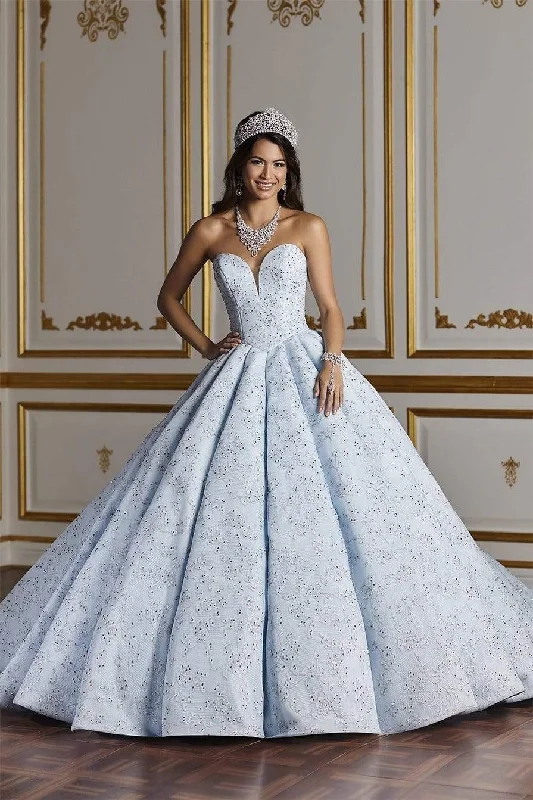 Deal Mania Quinceanera Collection - 26932 Metallic Floral Lace Gown