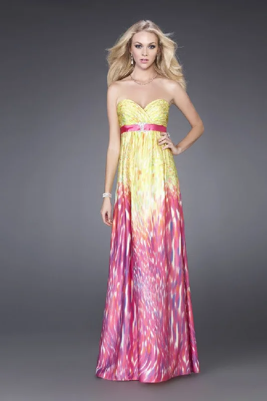 Savings Galore La Femme - 15142 Strapless long gown in fresh and fruity hues