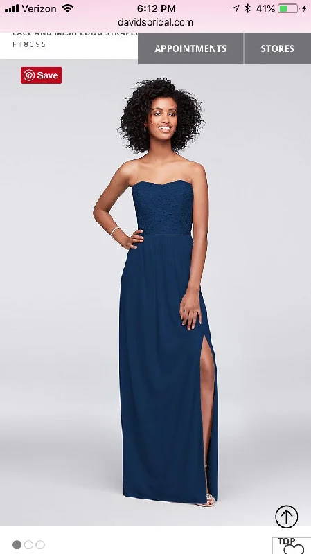 Season Finale Sale David's Bridal Strapless lace floor-length