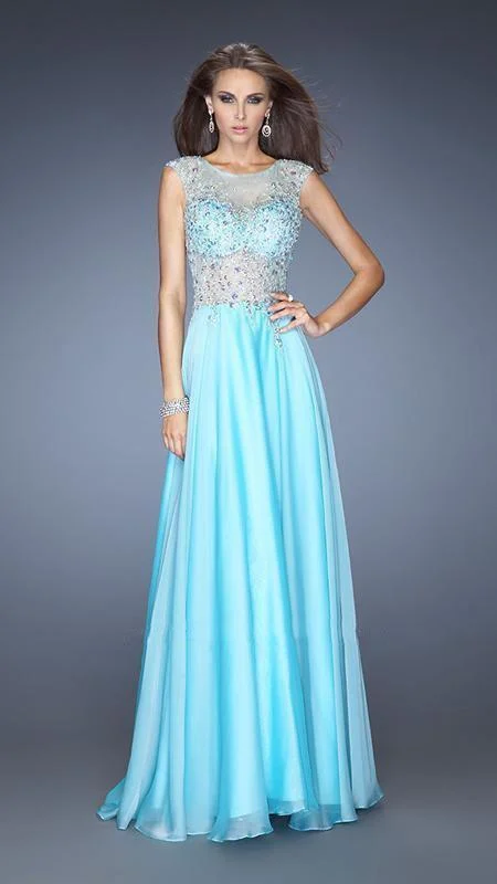 Discount Deals La Femme Gigi - 20074 Lavishly Embellished Illusion Bateau A-Line Gown