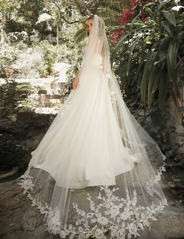 Shop and Save Spring Bouquet Bead Edge Cathedral Veil by Ladivine V001