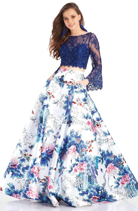 Price Fest Clarisse Couture - 4977 Two-Piece Lace and Floral Print Evening Dress