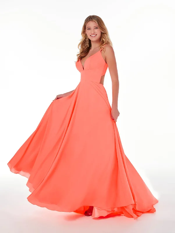 Clearance Sale Chiffon Sleeveless Cutout A-line Gown by Studio 17 12863