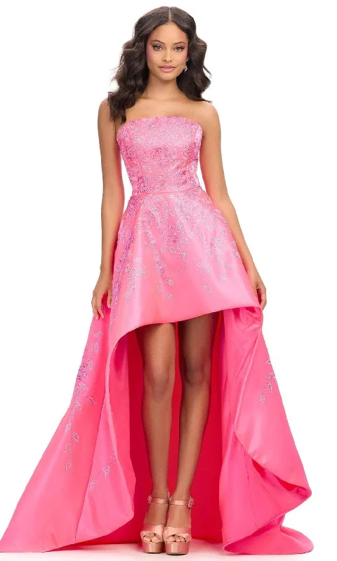 Time-Limited Offer Ashley Lauren 11734 - Embroidered Bodice High-Low Hem Prom Gown