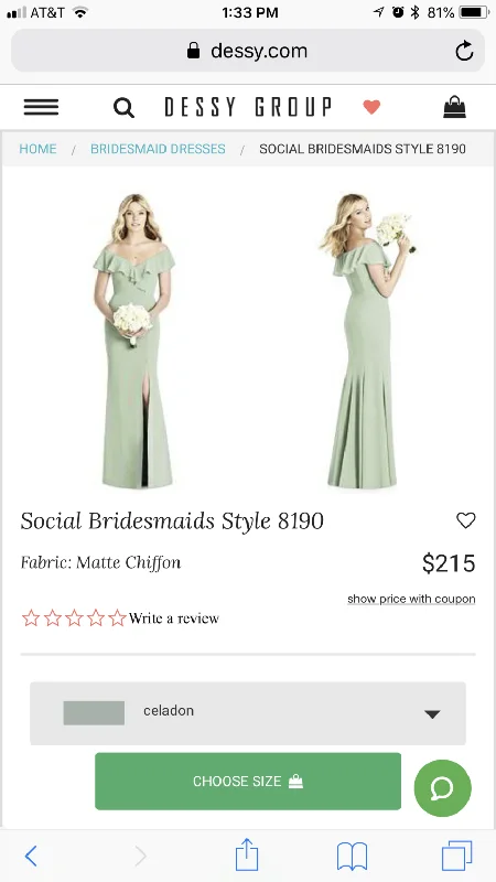 Crazy Savings Dessy Social Bridesmaids/8190