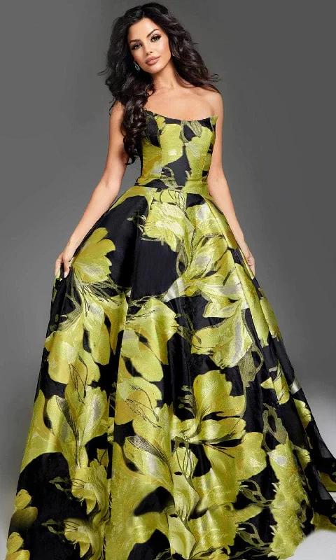 Price Smash Jovani 42435 - Scoop Neck Strapless Prom Gown