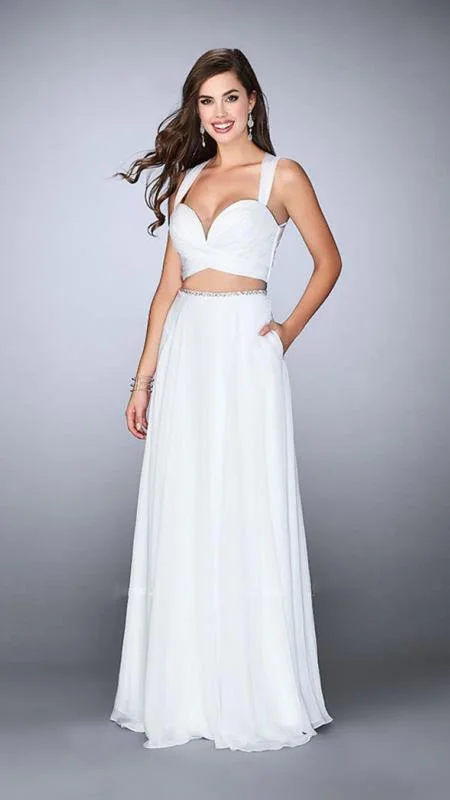 Mega Sale La Femme - 23979 Beautiful Sleeveless Sweetheart Two-piece Chiffon Dress