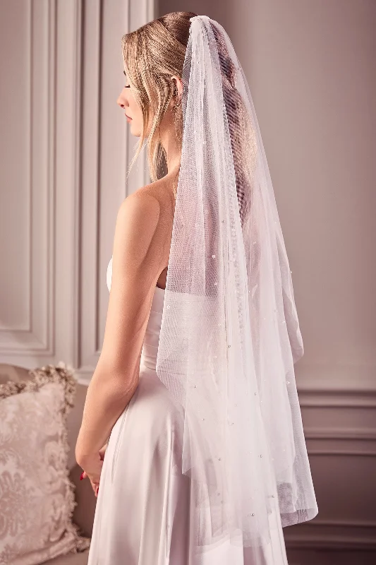 Buy More, Save More Pearl Drops Finger Tip Veil by Ladivine V006