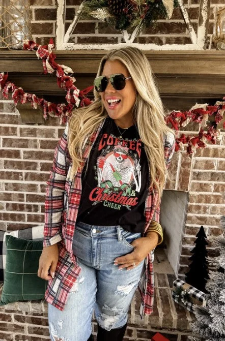 Massive Deals Red Plaid Cardigan w/Thumbholes - #8149-8150