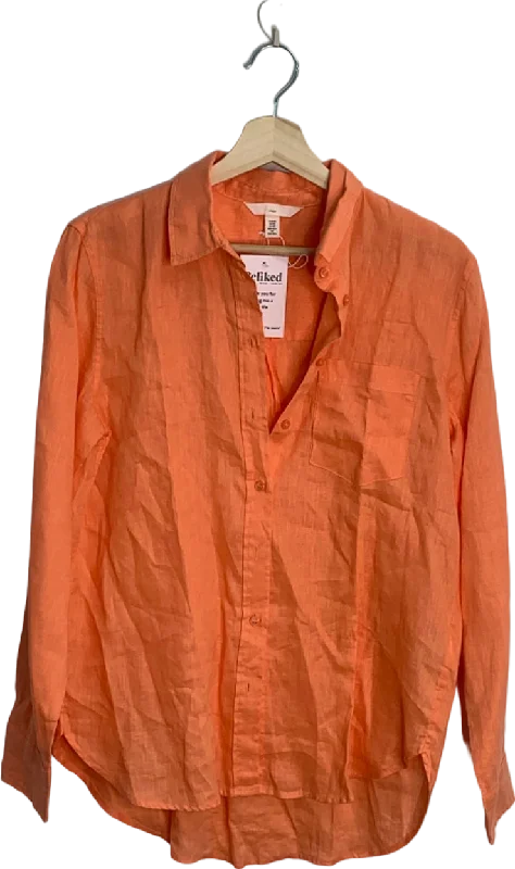 Last Chance H&M Orange Linen Shirt UK 6
