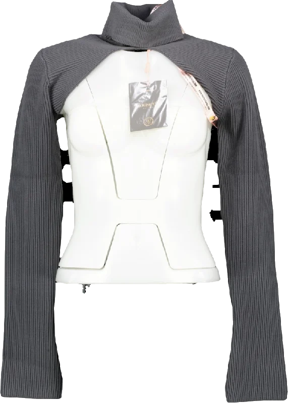 Amazing Deals House of CB Grey Serafina Roll Neck With Sleeves UK S