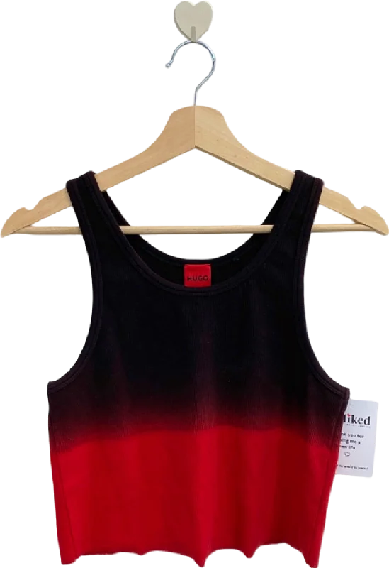 Exclusive Preview Hugo Black and Red Ombre Tank Top UK 8