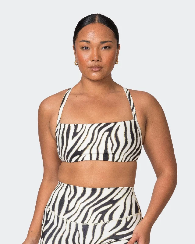 Deal Mania Paradise Bralette - Zebra Print