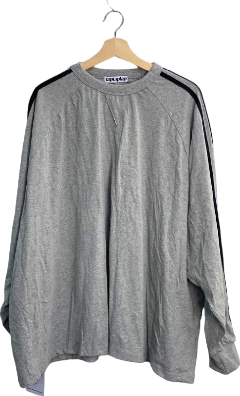 Anniversary Sale Taptaptap Grey Long Sleeve T-Shirt UK Size Large