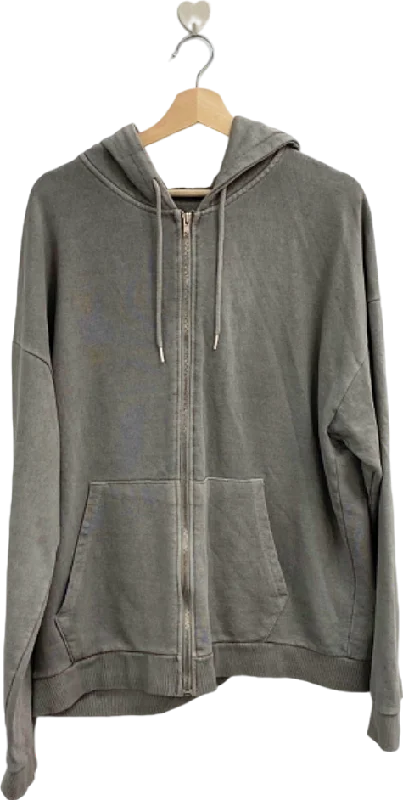 Limited Stock Wit and Wonder Grey Zip-Up Hoodie UK M