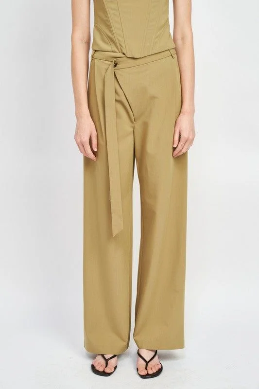 Price Drop Emory Park | Asymmetrical Long Belt Trousers