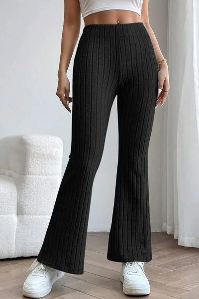 Great Bargains Basic Bae Ribbed High Waist Flare Pants