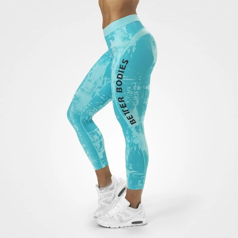 Fantastic Offers Better Bodies Gracie Curve Tights - Aqua Print
