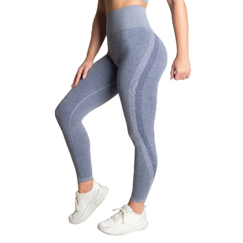 Discount Extravaganza Better Bodies Seamless Curve Scrunch Leggings - Blue Melange