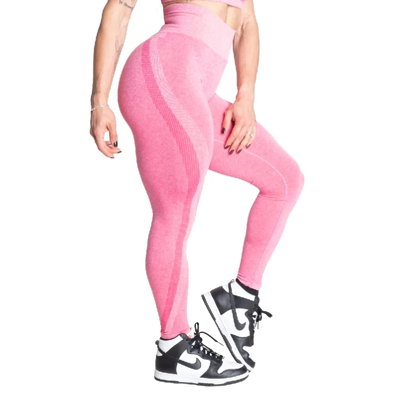Savings Bonanza Better Bodies Seamless Curve Scrunch Leggings - Hot Pink Melange