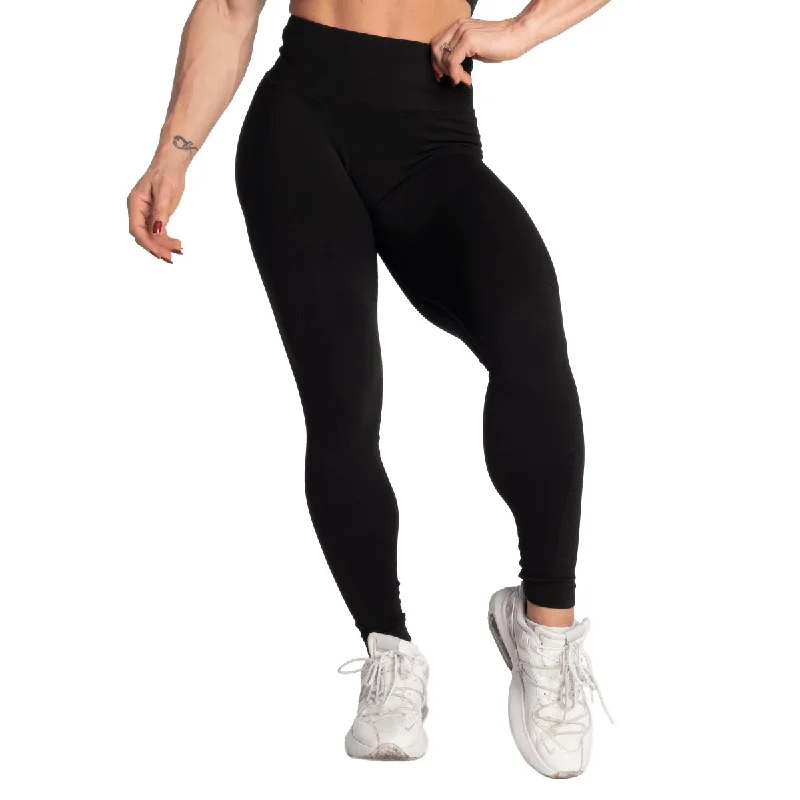 Daily Deals Better Bodies Strong Seamless Scrunch Leggings - Black Melange