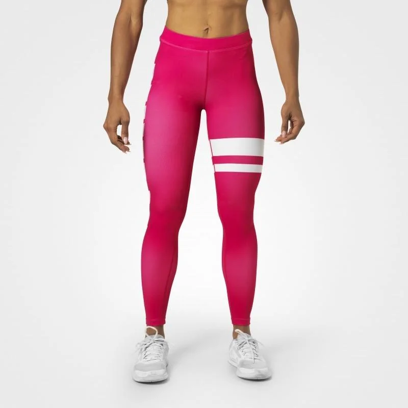 Extra Savings Better Bodies Varsity Stripe Tights - Hot Pink