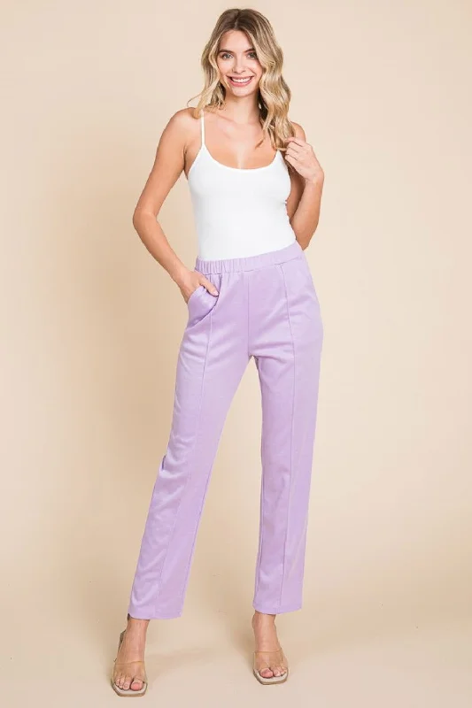 Limited Time Culture Code Full Size Pin Tuck Detail Slim Pants In Lilac