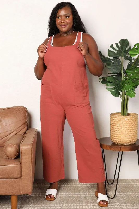 Great Deals Double Take Wide Leg Overalls with Front Pockets