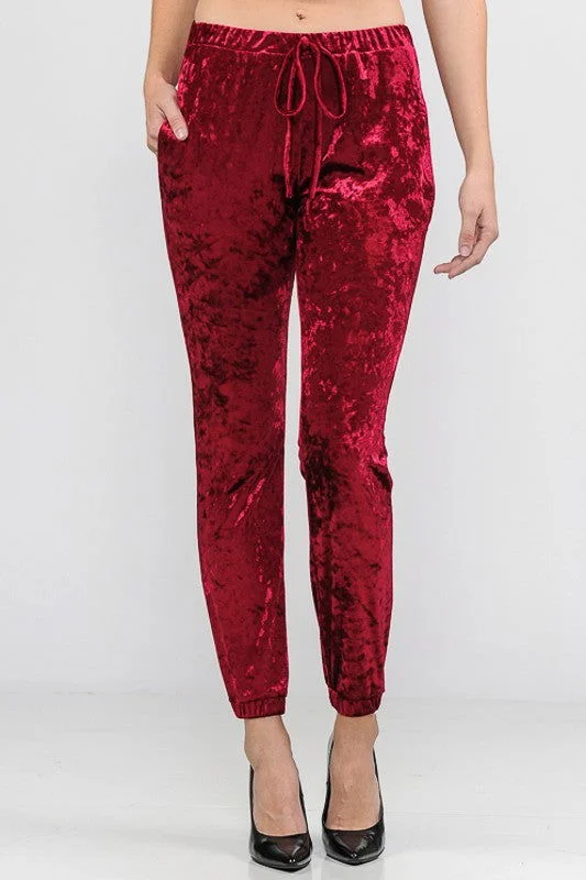 Unbeatable Prices E Luna Solid Ice Velvet Joggers Casual Pants