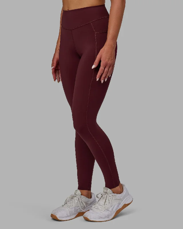 Super Savings Elite Full Length Leggings - Dark Cherry
