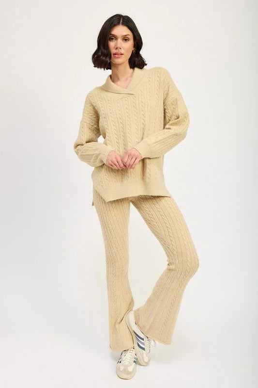 Low Prices Emory Park Cable Knit Flared Pants