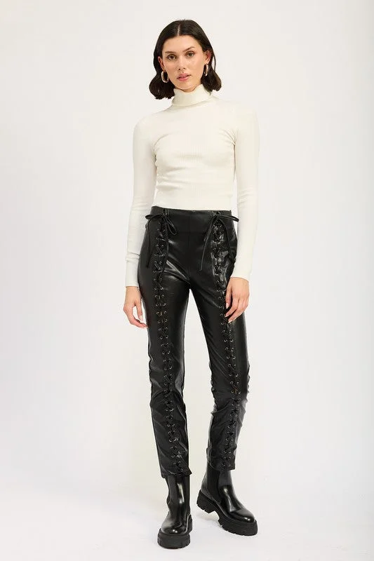 Price Blitz Emory Park Lace Up Leather Trousers