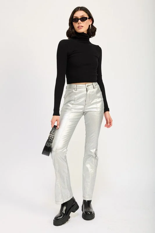 Blowout Sale Emory Park Metallic Flared Pants