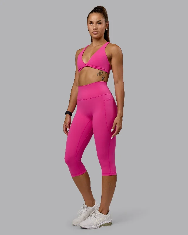 Epic Deals Fusion 3/4 Length Leggings with Pockets - Fuchsia Pink