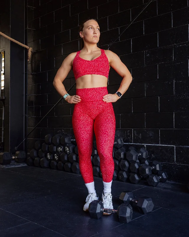 YEAR-End Sale Fusion 7/8 Length Leggings with Pockets - Red Vitality