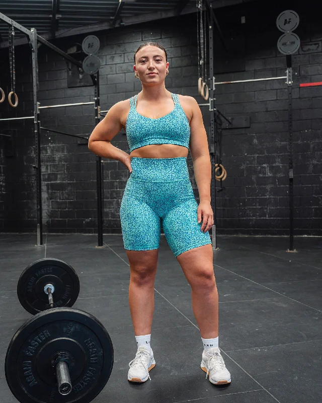 Exclusive Offers Fusion Bike Shorts with Pockets - Aquatic Awe Vitality Print