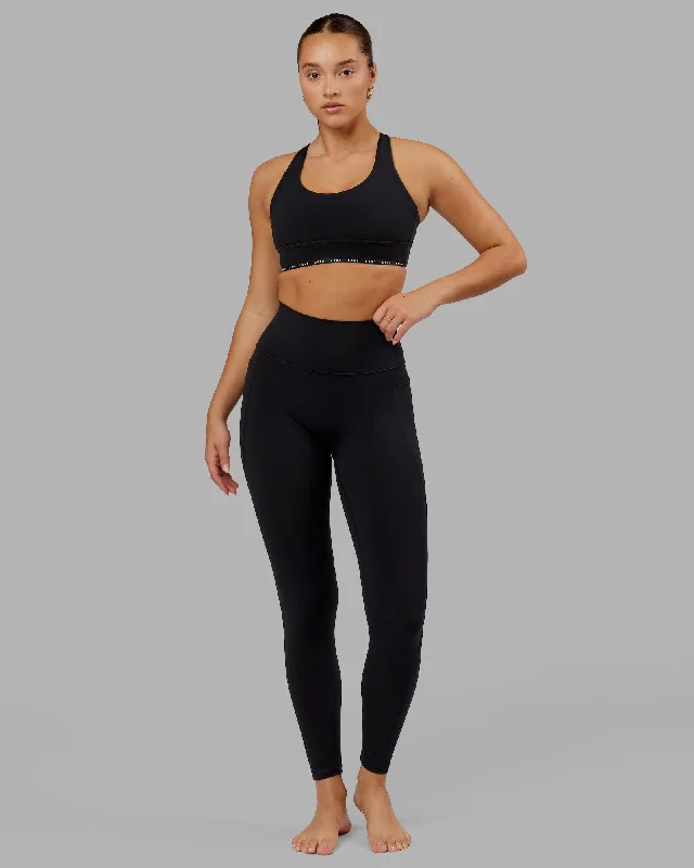 Massive Deals Fusion Full Length Leggings with Pockets - Black