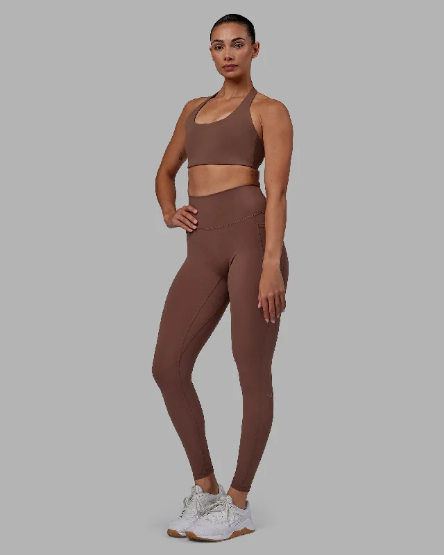 Price Drop Fusion Full Length Leggings with Pockets - Dull Rust